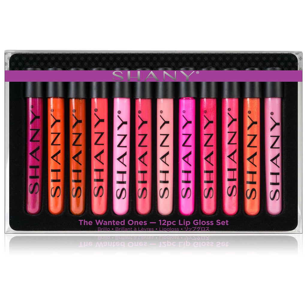 SHANY The Wanted Ones - 12 Piece Lip Gloss Set with Aloe Vera and Vitamin E - SHOP MULTI-COLORED - LIP SETS - ITEM# SH-LPGL-PARENT